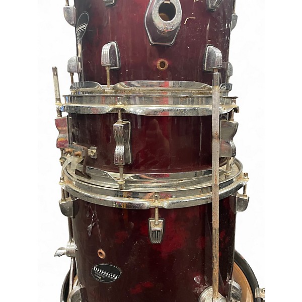 Used Ludwig 5 Piece Accent CS Burgundy Drum Kit