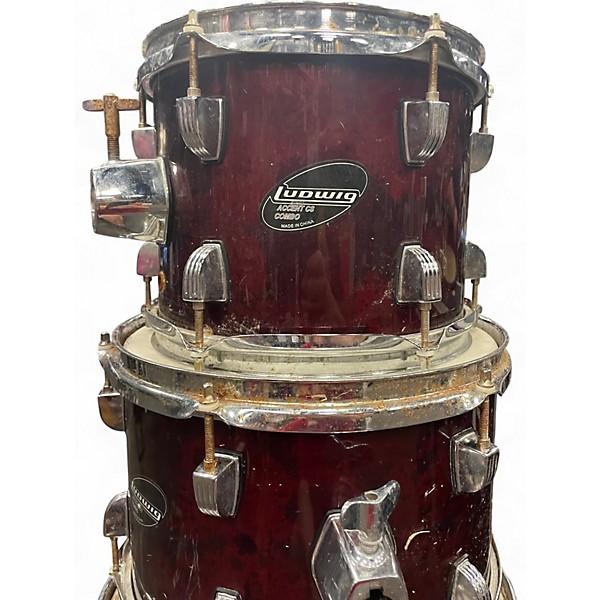 Used Ludwig 5 Piece Accent CS Burgundy Drum Kit