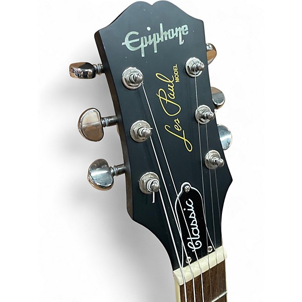 Used Epiphone Les Paul Classic Worn Ebony Solid Body Electric Guitar