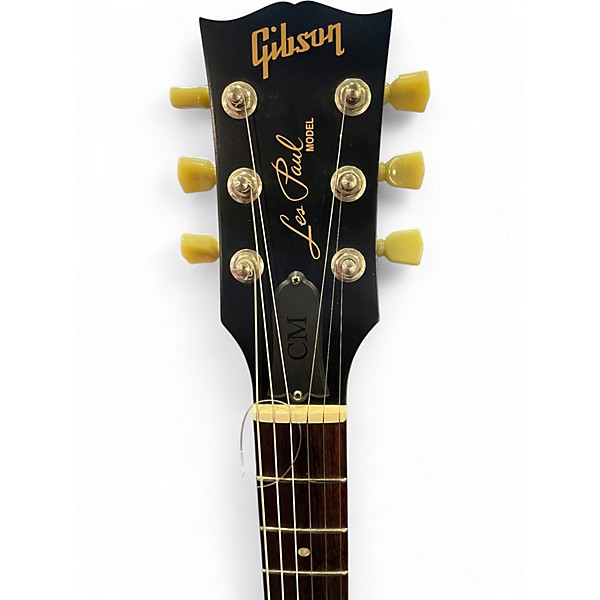 Used 2016 Gibson Les Paul CM T Trans Black Solid Body Electric Guitar