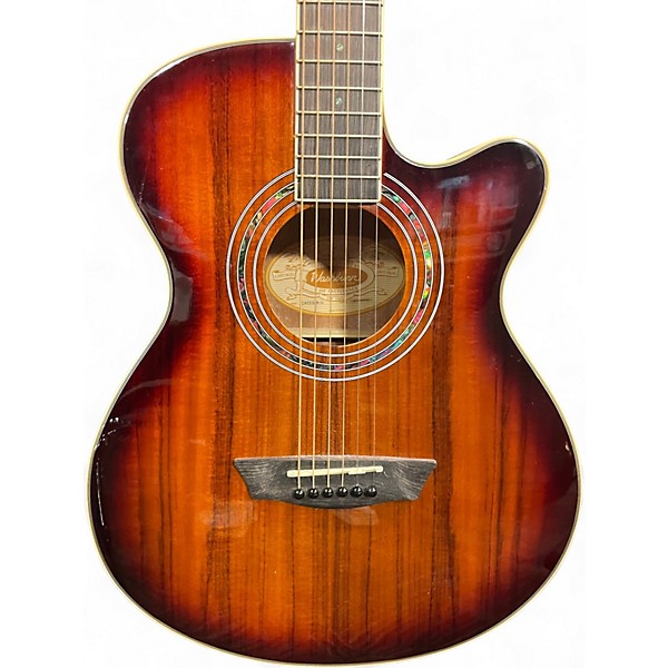 Used Washburn EA55G-A-U Brown Sunburst Acoustic Electric Guitar