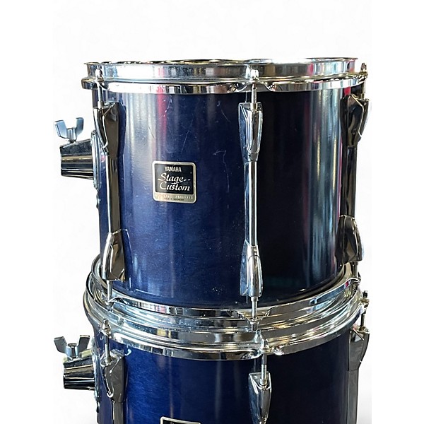 Used Yamaha 4 Piece Stage Custom Dark Blue Lacquer Drum Kit