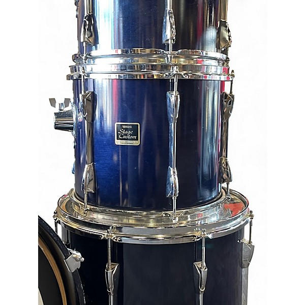 Used Yamaha 4 Piece Stage Custom Dark Blue Lacquer Drum Kit