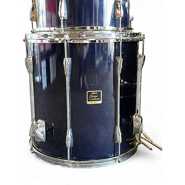 Used Yamaha 4 Piece Stage Custom Dark Blue Lacquer Drum Kit