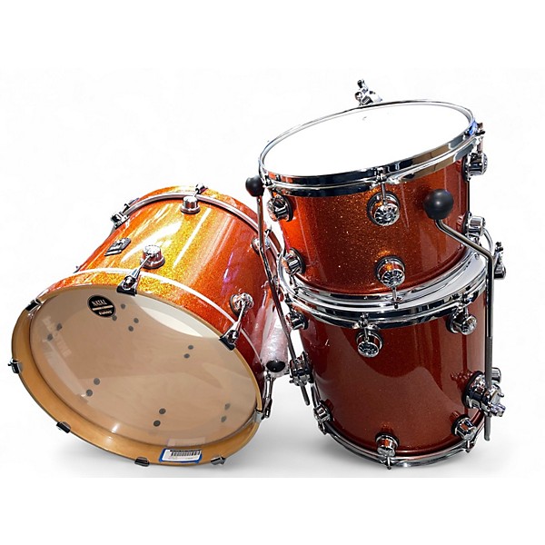 Used Natal Drums 3 Piece Originals Series Orange Sparkle Drum Kit