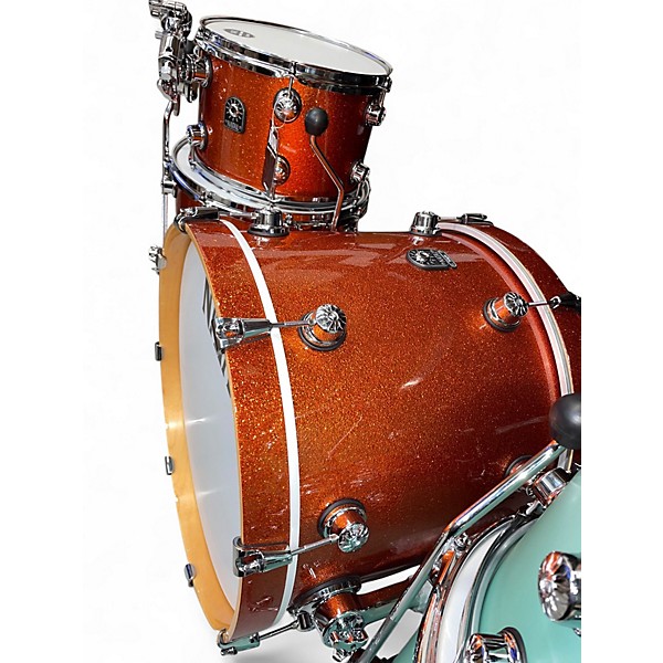 Used Natal Drums 3 Piece Originals Series Orange Sparkle Drum Kit