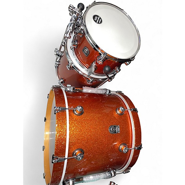 Used Natal Drums 3 Piece Originals Series Orange Sparkle Drum Kit