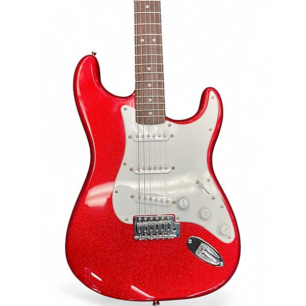 Used Squier Bullet Stratocaster Hardtail RED SPARKLE Solid Body Electric Guitar