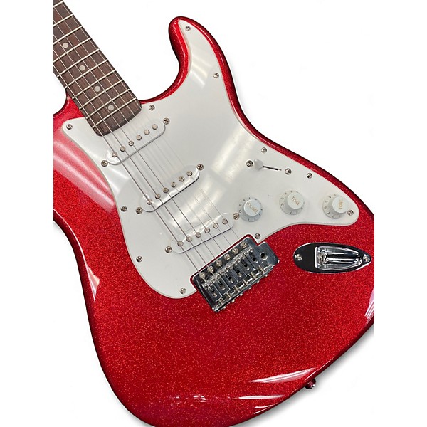 Used Squier Bullet Stratocaster Hardtail RED SPARKLE Solid Body Electric Guitar