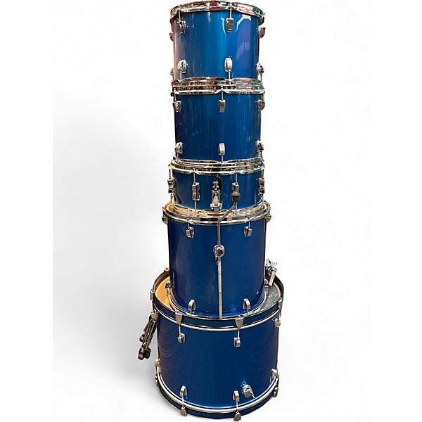 Used Ludwig 5 Piece Accent Combo Blue Drum Kit