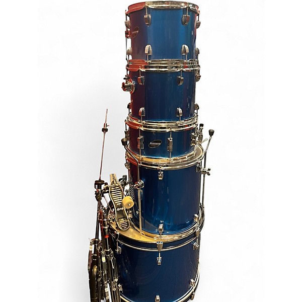 Used Ludwig 5 Piece Accent Combo Blue Drum Kit