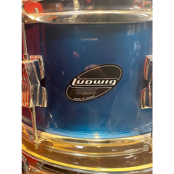 Used Ludwig 5 Piece Accent Combo Blue Drum Kit