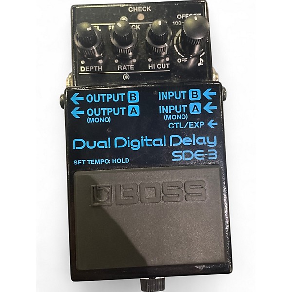Used BOSS SDE3 DUAL DIGITAL DELAY Effect Pedal Package