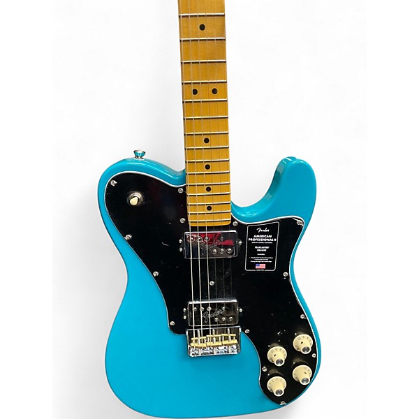 Used Fender AMERICAN PROFESSIONAL II TELECASTER DELUXE Miami Blue Solid Body Electric Guitar
