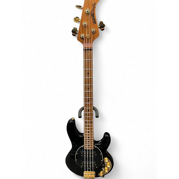 Used Ernie Ball Music Man JACKPOT HH STINGRAY  BLACK AND GOLD Electric Bass Guitar