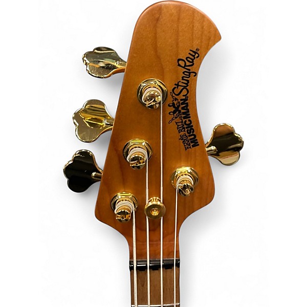 Used Ernie Ball Music Man JACKPOT HH STINGRAY  BLACK AND GOLD Electric Bass Guitar