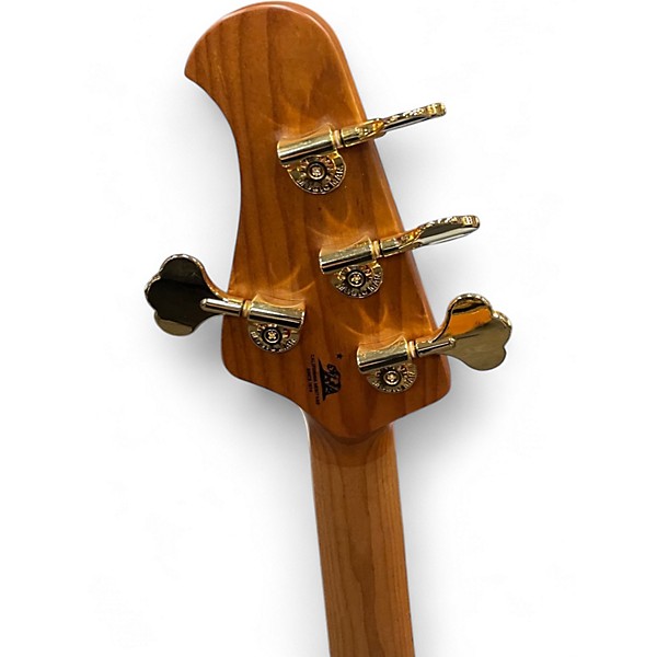 Used Ernie Ball Music Man JACKPOT HH STINGRAY  BLACK AND GOLD Electric Bass Guitar