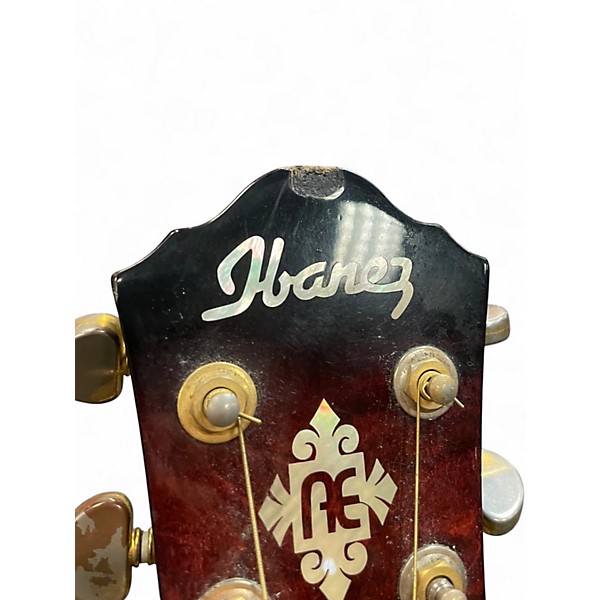 Used Ibanez AEF37E Trans Red Acoustic Electric Guitar