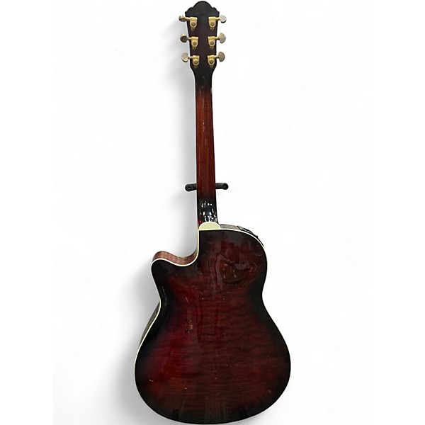 Used Ibanez AEF37E Trans Red Acoustic Electric Guitar