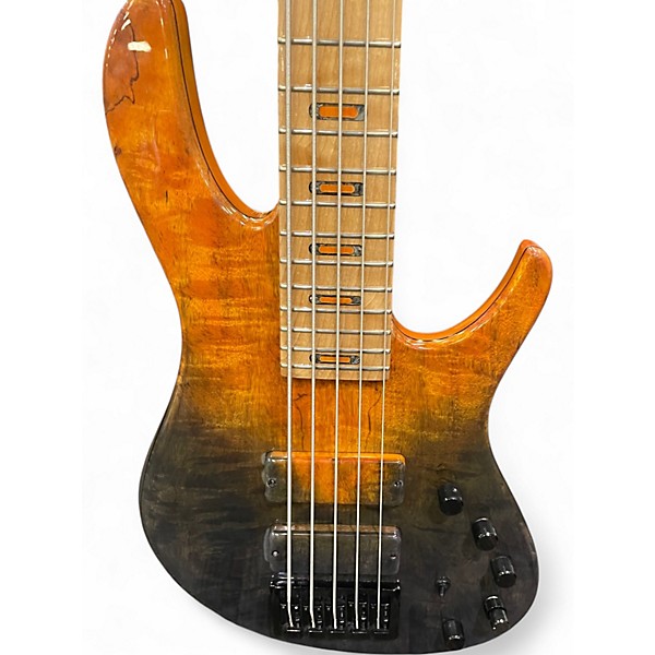 Used Zeline GOTTEN 5  FLAME NATURAL Electric Bass Guitar