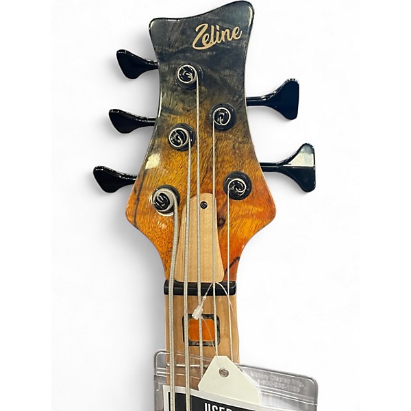 Used Zeline GOTTEN 5  FLAME NATURAL Electric Bass Guitar