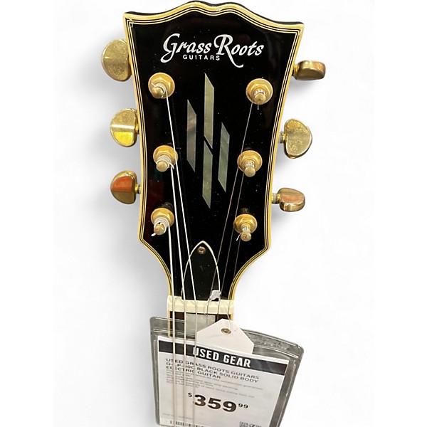 Used Grass Roots Guitars G-LP-60C Black Solid Body Electric Guitar