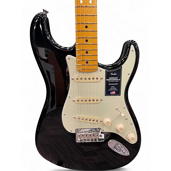 Used Fender American Professional II Stratocaster Black Solid Body Electric Guitar