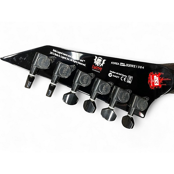 Used ESP LTD Kirk Hammett Signature White Zombie Graphic Solid Body Electric Guitar