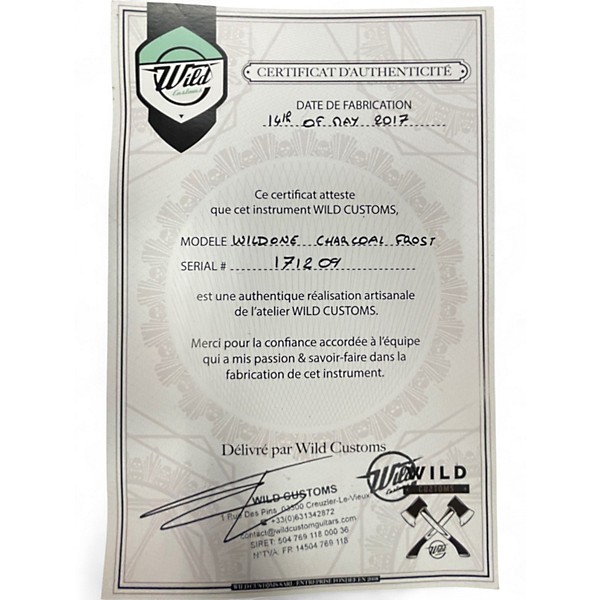 Used Wild Customs WILDONE CHARCOAL FROST Solid Body Electric Guitar