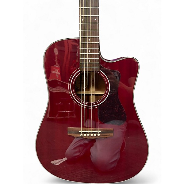 Used Guild D-120CE Red Acoustic Electric Guitar