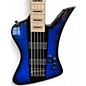 Used Jackson David Ellefson Signature Kelly Bird V Blue Burst Electric Bass Guitar
