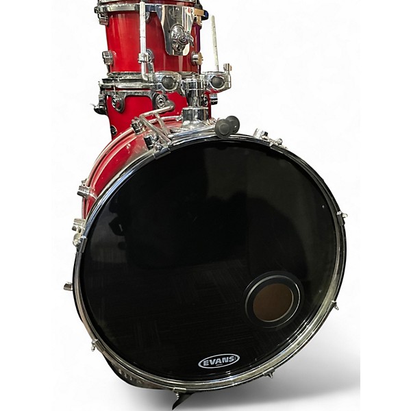 Used DW 6 Piece Pacific LX Red to Black Fade Drum Kit