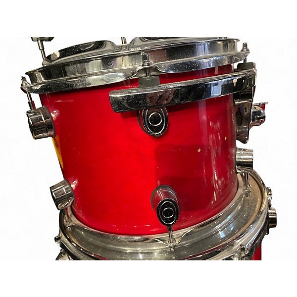 Used DW 6 Piece Pacific LX Red to Black Fade Drum Kit