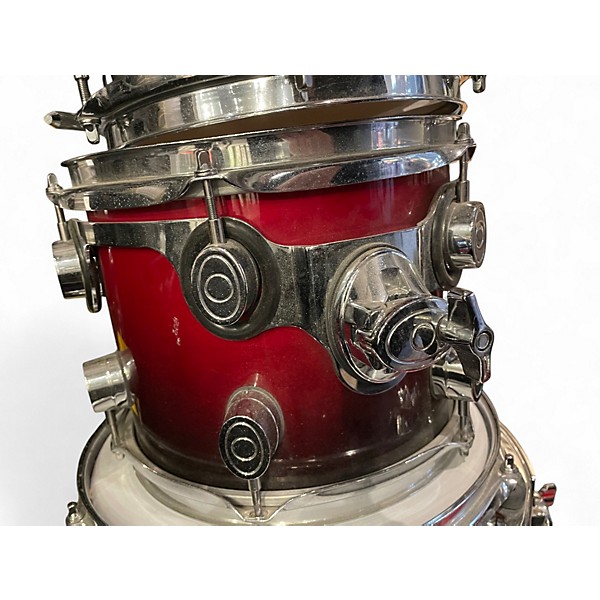 Used DW 6 Piece Pacific LX Red to Black Fade Drum Kit