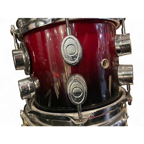 Used DW 6 Piece Pacific LX Red to Black Fade Drum Kit