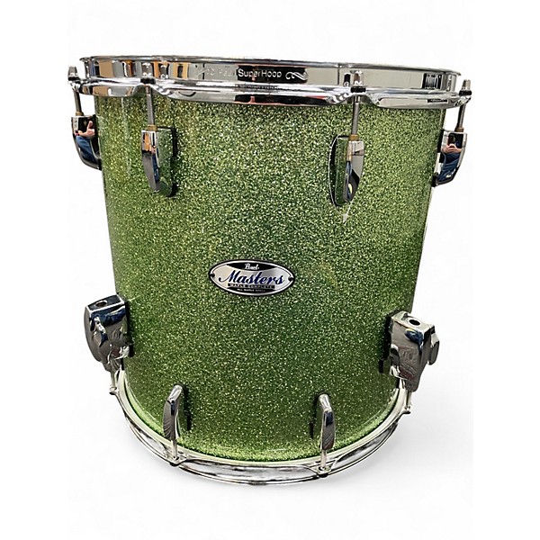 Used Pearl 14X14 MASTERS MAPLE COMPLETE FLOOR TOM ABSINTHE SPARKLE Drum