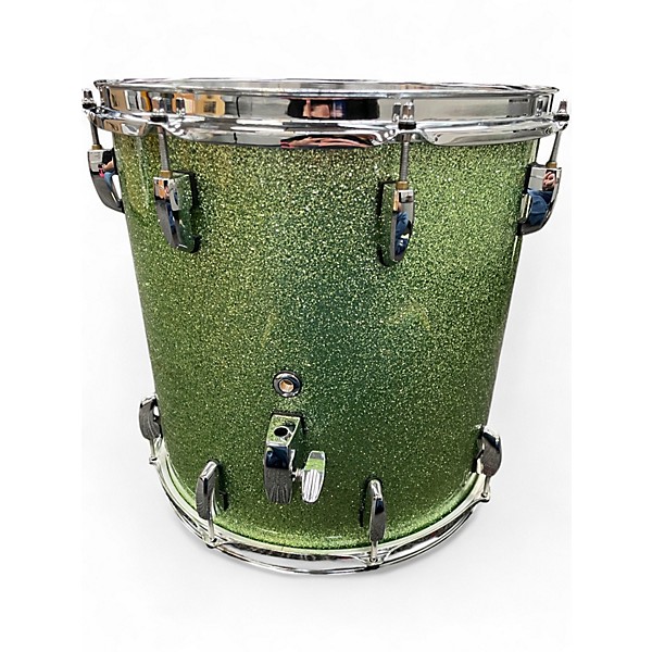 Used Pearl 14X14 MASTERS MAPLE COMPLETE FLOOR TOM ABSINTHE SPARKLE Drum