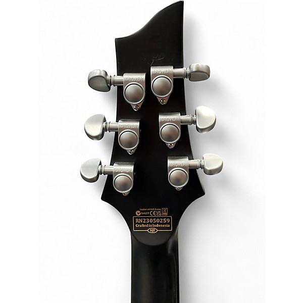 Used Schecter Guitar Research C1 Platinum Trans Black Solid Body Electric Guitar