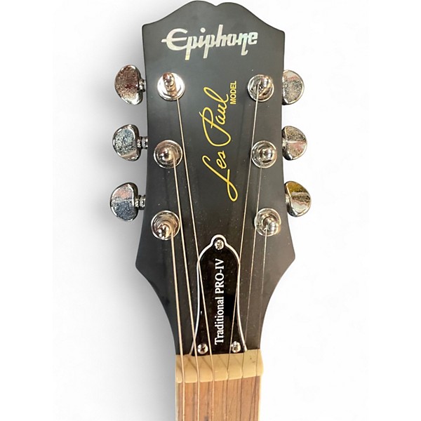 Used Epiphone Les Paul Traditional Pro IV Black Solid Body Electric Guitar