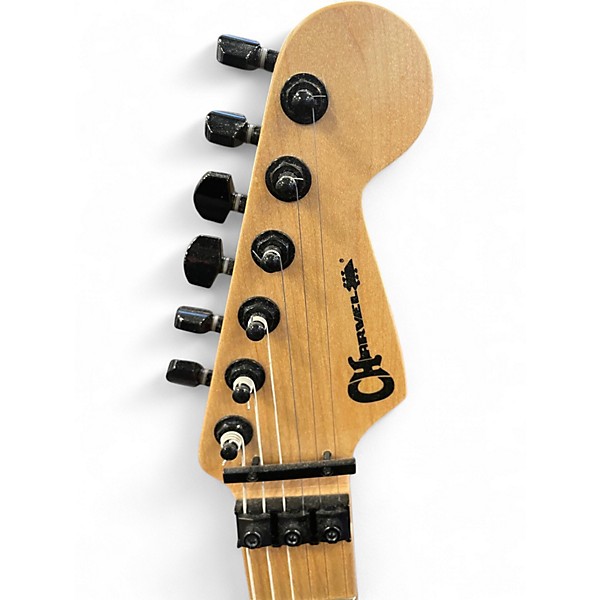 Used Charvel Pro-MOD Dk22 Satchel signature Black and White Solid Body Electric Guitar