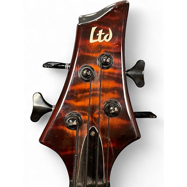 Used Esp Ltd B404 Amber Sunburst Electric Bass Guitar