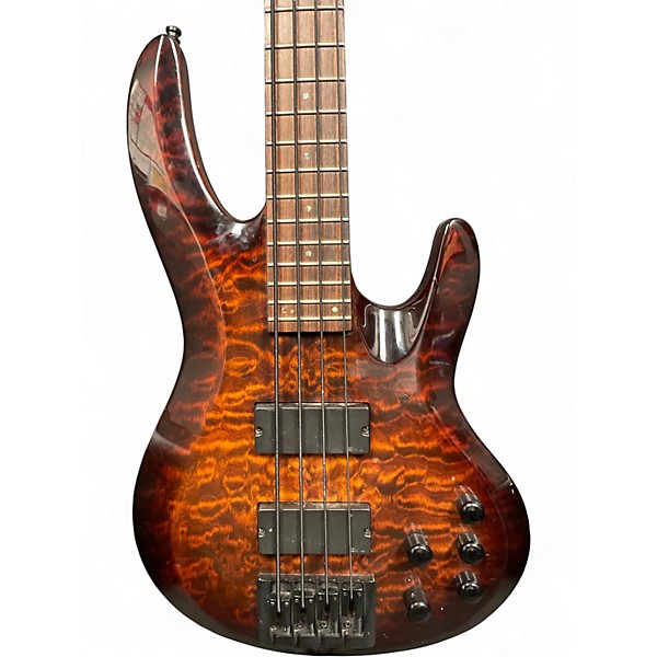 Used Esp Ltd B404 Amber Sunburst Electric Bass Guitar