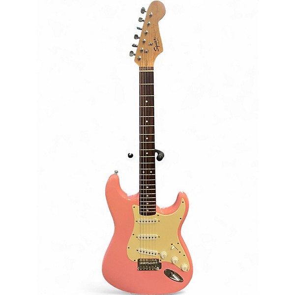 Used Squier Bullet Stratocaster Hardtail Pink Solid Body Electric Guitar
