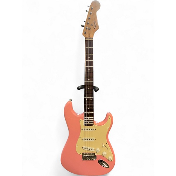 Used Squier Bullet Stratocaster Hardtail Pink Solid Body Electric Guitar