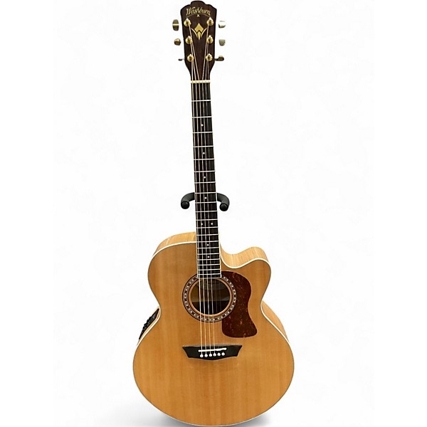 Used Washburn HJ40SCE Natural Acoustic Electric Guitar