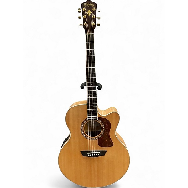 Used Washburn HJ40SCE Natural Acoustic Electric Guitar