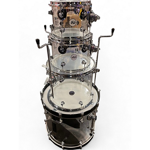 Used DW 4 Piece Design Series Acrylic Clear Drum Kit