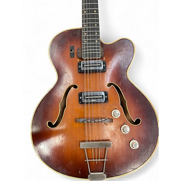 Vintage 1960s Hofner 457/12 Antique Burst Hollow Body Electric Guitar