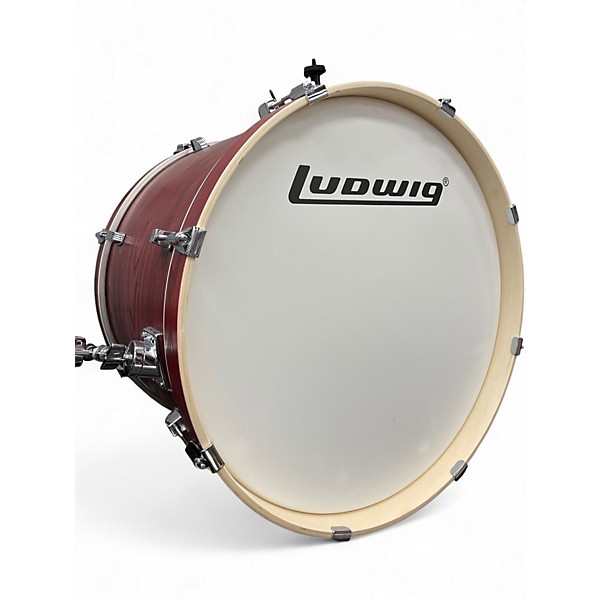 Used Ludwig 5 Piece Backbeat Ruby Grain Drum Kit