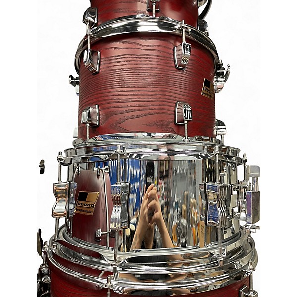 Used Ludwig 5 Piece Backbeat Ruby Grain Drum Kit